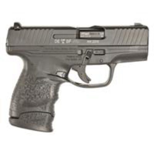 Walther Arms 2805961 PPS M2 9mm Luger Caliber with 3.20 Barrel, 7+1 Capacity, Black Finish Frame, Serrated Matte Black Tenifer Steel Slide & Finger Grooved Polymer Grip