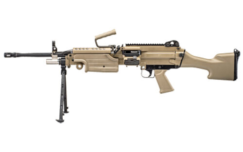 FN 46100170 M249S  5.56x45mm NATO 18.50 Barrel 30+1 Mag Or 200rd Belt Capacity, Flat Dark Earth Fixed Hydraulic Buffer Stock, Non-Slip Buttplate, Optics Ready