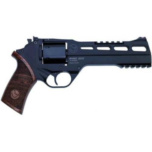 Chiappa Firearms 340221 Rhino 60DS 357 Mag Caliber with 6 Black Anodized Finish Picatinny Rail/Vent Rib Barrel, 6rd Capacity Blued Finish Cylinder, Black Anodized Finish Aluminum Frame & Walnut Grip