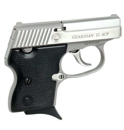 North American Arms 32GUARDIAN Guardian  DAO 32 ACP Caliber with 2.19 Barrel, 6+1 Capacity, Overall Stainless Steel Finish, Serrated Slide & Black Rubber Grip