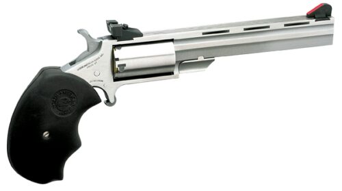 North American Arms MMTC Mini-Master *CA Compliant 22 LR,22 Mag 5rd 4 Overall Stainless Steel with Black Rubber Grip & Adj Sights