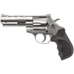 Weihrauch Guns 770128 Windicator  357 Mag 6rd 4 Steel Barrel, Cylinder & Frame w/Nickel Finish, Ramp Front/Fixed Rear Sights, Exposed Hammer, Finger Grooved Black Rubber Grip