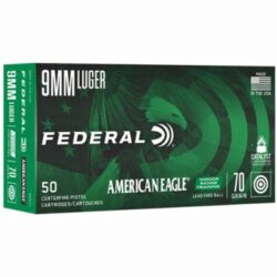 Federal AE9LF1 American Eagle IRT  9mm Luger 70 gr Lead-Free IRT 50 Per Box/ 10 Cs