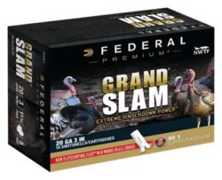 Federal PFCX258F5 Premium Grand Slam 20 Gauge 3 1 5/16 oz 1185 fps 5 Shot 10 Bx/25 Cs