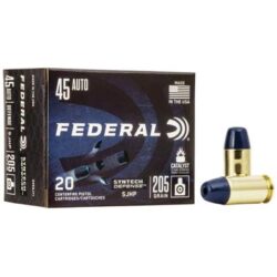 Federal S45SJT1 Syntech Defense 45 ACP 205 gr Segmented Jacketed Hollow Point (SJHP) 20 Per Box/ 10 Cs