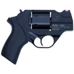 Chiappa Firearms CF340216 Rhino 200DS 357 Mag Caliber with 2 Black Anodized Finish Barrel, 6rd Capacity Blued Finish Cylinder, Black Anodized Finish Aluminum Frame & Black Rubber Grip