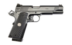 Wilson Combat CQBEFS45SS 1911 CQB Elite 45 ACP Caliber with 5 Barrel, 8+1 Capacity, Overall Stainless Steel Finish, Beavertail Frame, Serrated Slide & Black G10 Starburst Grip