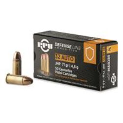 PPU PPD32A Defense  32 ACP 71 gr Jacketed Hollow Point (JHP) 50 Per Box/ 20 Cs