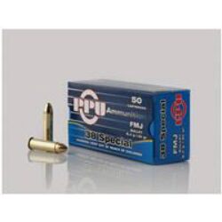 PPU PPH38SF Handgun  38 Special 130 gr Full Metal Jacket (FMJ) 50 Per Box/ 10 Cs