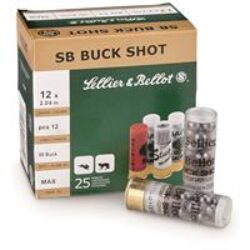 Sellier & Bellot SB12BSC Hunting  12 Gauge 2.75 12 Pellets 1 1/4 oz 1181 fps 00 Buck Shot 25 Bx/10 Cs