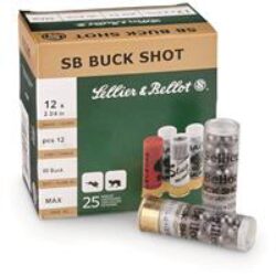 Sellier & Bellot SB12BSG Hunting  12 Gauge 2.75 9 Pellets 1 1/8 oz 1214 fps 00 Buck Shot 25 Bx/10 Cs
