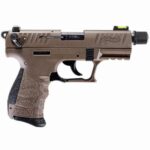 Walther Arms 5120753 P22 Q Tactical 22 LR 10+1 3.42 Steel/Threaded Barrel, Flat Dark Earth Serrated/Steel Slide, Flat Dark Earth Polymer Frame w/Picatinny Rail, Black Interchangeable Backstrap Grips