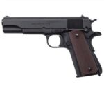 Auto-Ordnance 1911BKO 1911  45 ACP  5 Barrel 7+1, Matte Black Carbon Steel Frame, Serrated Slide, Checkered Brown Polymer Grip, Manual Safety