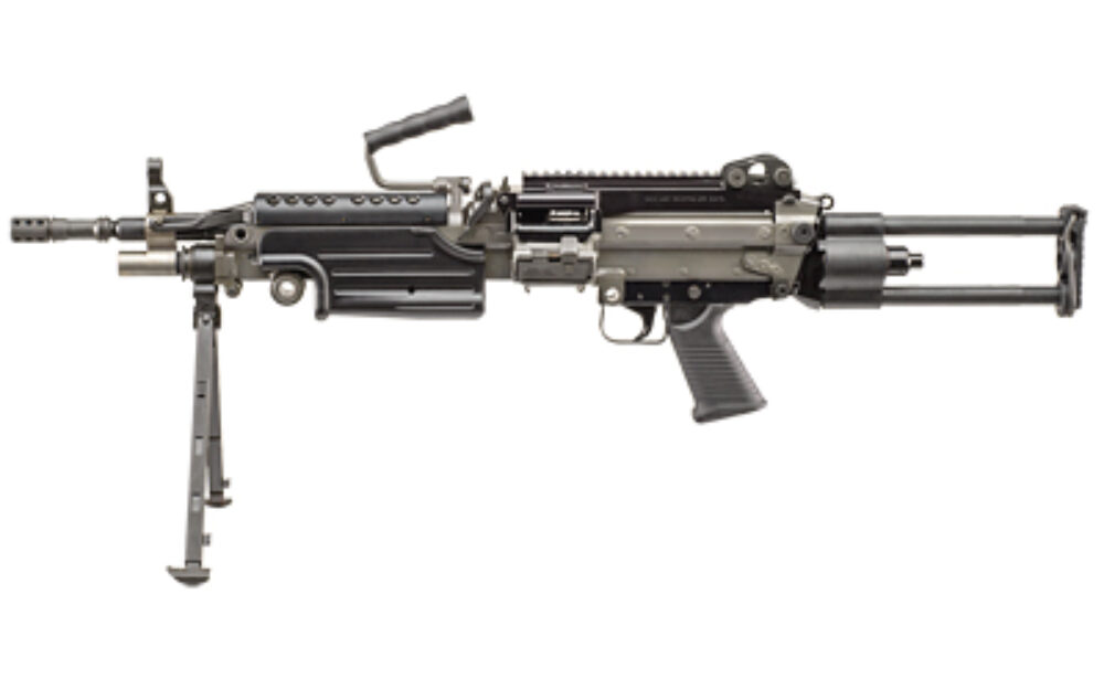 FN 46100171 M249S Para 5.56x45mm NATO  16.10 Barrel 30+1 Mag Or 200rd Belt Capacity, Black  Rotating & Telescoping Stock, Hydraulic Recoil Buffer, Non-Slip Buttplate, Optics Ready