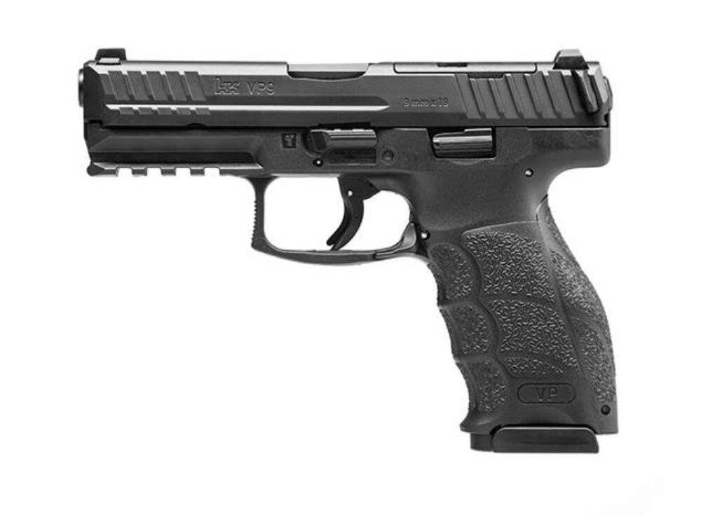 HK 81000224 VP9 9mm Luger 4.09 10+1 (3) Black Steel Slide Black Interchangeable Backstrap Grip Night Sights HK 81000224 VP9 9mm Luger 4.09 10+1 (3) Black Steel Slide Black Interchangeable Backstrap Grip Night Sights