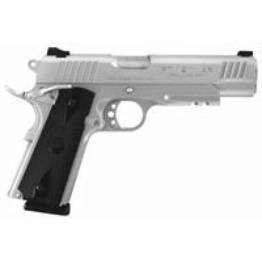Taurus 1191109SS1 1911  45 ACP Caliber with 5 Barrel, 8+1 Capacity, Overall Matte Stainless Steel Finish, Picatinny Rail/Beavertail Frame, Serrated Slide & Checkered Polymer Grip Includes 2 Mags
