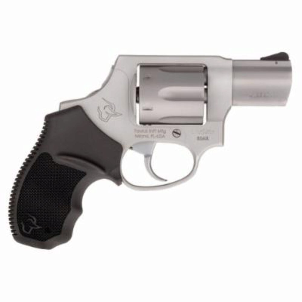 Taurus 2856029ULCH 856 Ultra-Lite 38 Special +P 6 Shot 2 Barrel, Overall Matte Finish Stainless Steel, Concealed Hammer Frame, Finger Grooved Black Rubber Grip