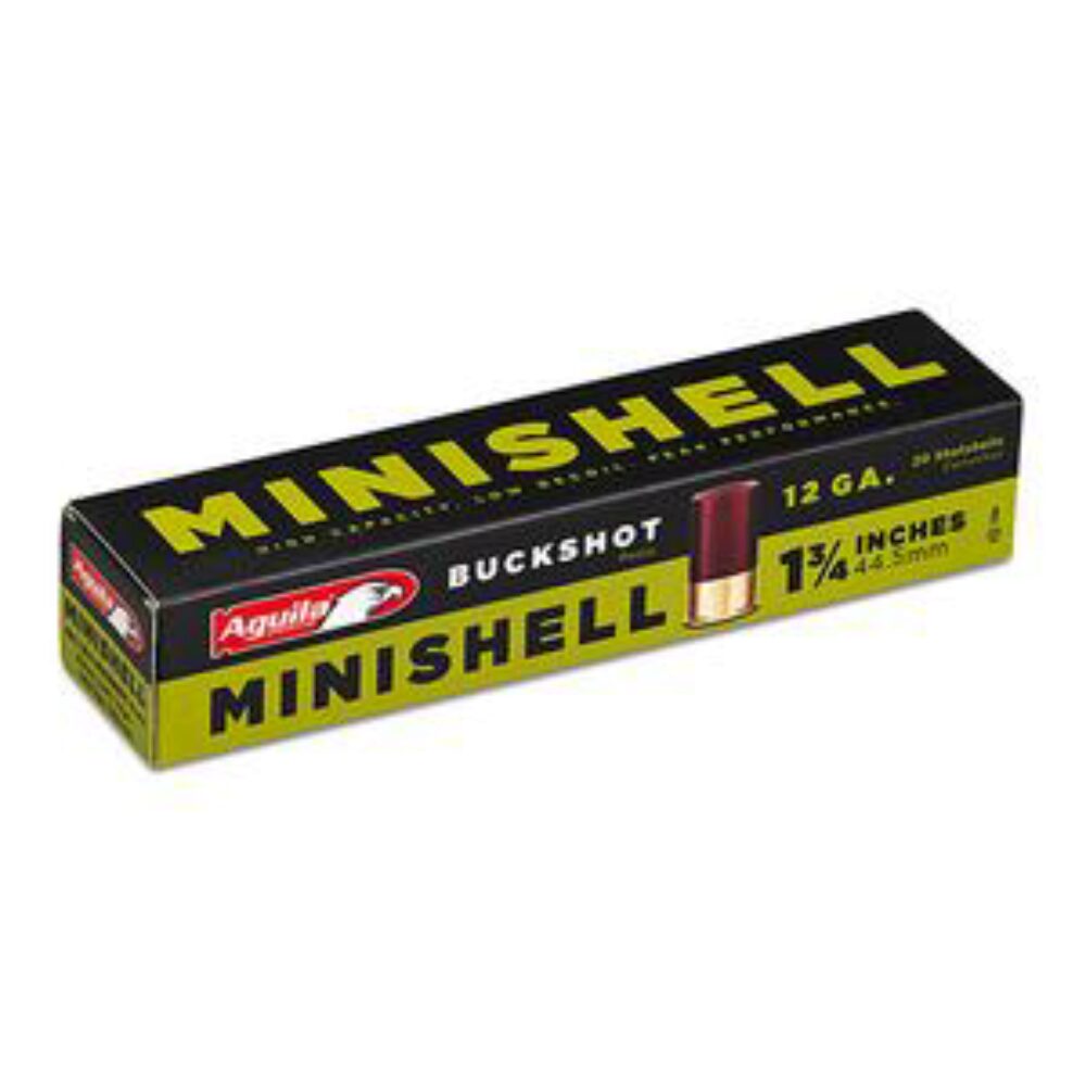 Aguila 1CHB1288 Minishell Buckshot 12 Gauge 1.75 5/8 oz 4B (7P)/1B (4P) Shot 20 Per Box/ 25 Cs Aguila 1CHB1288 Minishell Buckshot 12 Gauge 1.75 5/8 oz 4B (7P)/1B (4P) Shot 20 Per Box/ 25 Cs
