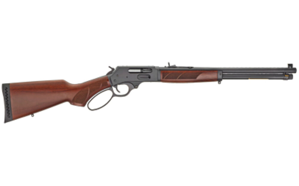 Henry H010G Side Gate  45-70 Gov Caliber with 4+1 Capacity, 18.43 Barrel, Overall Blued Metal Finish, American Walnut Stock & Large Loop, Right Hand (Full Size)