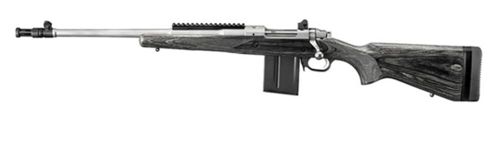 Ruger 6821 Scout  308 Win 10+1 18 Barrel With Flash Suppressor, Matte Stainless Steel, Black Laminate Stock, Left Hand, Optics Ready