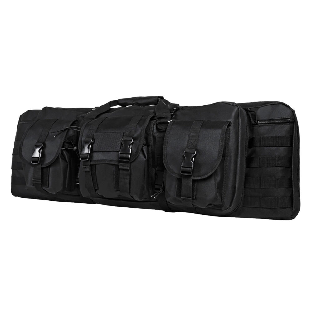 NcStar CVDC2946B36 VISM Double Carbine Case Black PVC Nylon with Foam Padding, Lockable Zippers, Pockets & MOLLE Webbing  36 L x 13 H Interior Dimensions