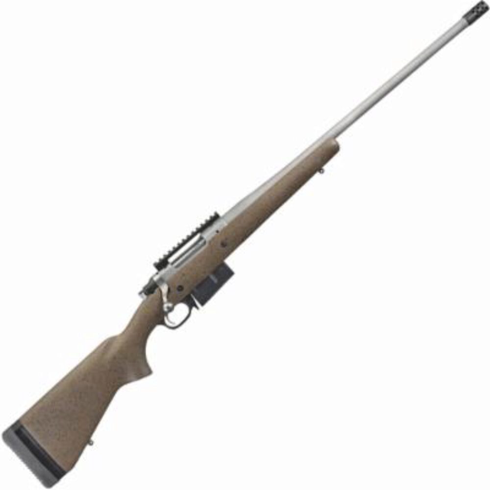 Ruger 47197 Hawkeye Long-Range Hunter 6.5 PRC 3+1 22 Threaded Barrel With Radial-Port Muzzle Brake, Hawkeye Matte Stainless Steel, Speckled Brown/Black Laminate Target Stock, Optics Ready Ruger 47197 Hawkeye Long-Range Hunter 6.5 PRC 3+1 22 Threaded Barrel With Radial-Port Muzzle Brake, Hawkeye Matte Stainless Steel, Speckled Brown/Black Laminate Target Stock, Optics Ready