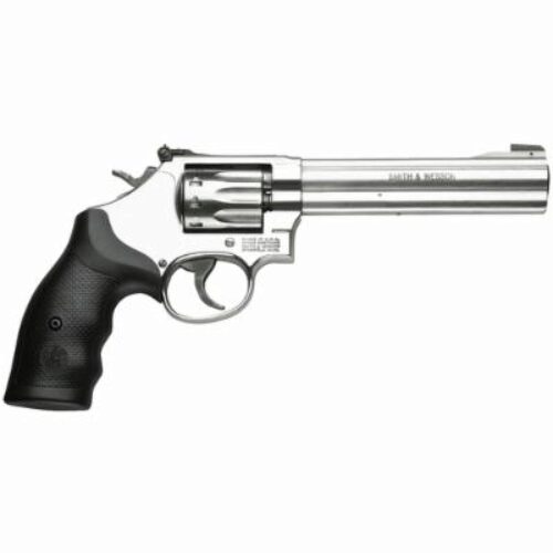 Smith & Wesson 160578 Model 617  22 LR Stainless Steel 6 Barrel & 10rd Cylinder, Satin Stainless Steel K-Frame, Black Polymer Grip,Internal Lock
