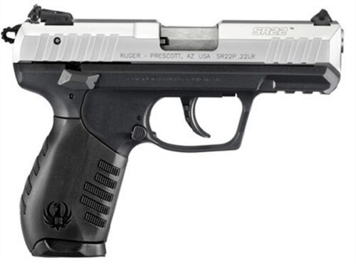 Ruger 3607 SR22  22 LR 10+1 3.50 Satin Stainless Steel Barrel, Silver Anodized Aluminum/Serrated Slide, Black Polymer Frame w/Picatinny Rail Frame, Black Polymer Grips