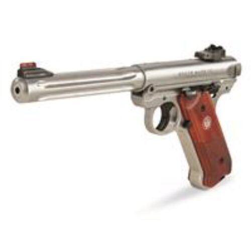 Ruger 40118 Mark IV Hunter 22 LR 10+1 6.88 Satin Stainless Fluted Bull Barrel, Satin SS Slide, Checkered Laminate Grip