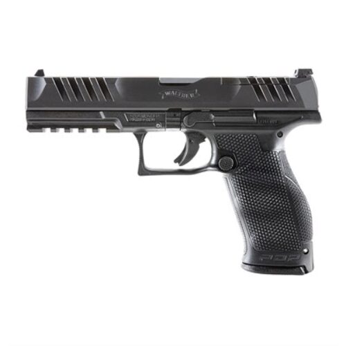 Walther Arms 2844001 PDP Optic Ready 9mm Luger Caliber with 5 Barrel, 18+1 Capacity, Black Finish Picatinny Rail Frame, Serrated/Optic Cut Black Steel Slide & Performance Duty Textured Polymer Grip