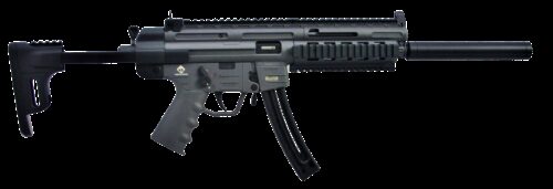 GSG GSGGERGGSG1622S GSG-16 Carbine 22 LR Caliber with 10+1 Capacity, 16.25 Barrel, Smoke Metal Finish & Collapsible with Storage Compartment Black Stock, Right Hand (Full Size)