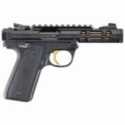 Ruger 43927 Mark IV 22/45 Lite 22 LR 10+1 4.40  Steel/Threaded Barrel, Black Anodized Ventilated Aluminum w/Picatinny Rail Slide, Black Checkered 1911-Style Panel Grip