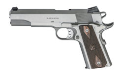Springfield Armory PX9420S 1911 Garrison 45 ACP Caliber with 5 Barrel, 7+1 Capacity, Overall Stainless Steel Finish, Beavertail Frame, Serrated Slide & Thin-Line Wood with Double-Diamond Pattern Grip