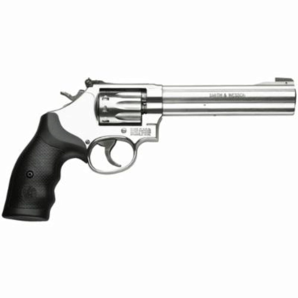 Smith & Wesson 160578 Model 617  22 LR Stainless Steel 6 Barrel & 10rd Cylinder, Satin Stainless Steel K-Frame, Black Polymer Grip,Internal Lock