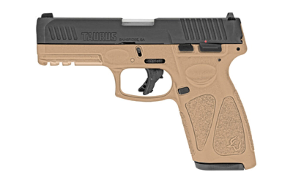 Taurus 1G3B941T G3  9mm Luger 15+1 Or 17+1 4 Matte Stainless Steel Barrel, Tan Polymer Frame With Picatinny Acc. Rail, Tenifer Matte Black Steel Slide, Re-Strike Capability, Manual Safety
