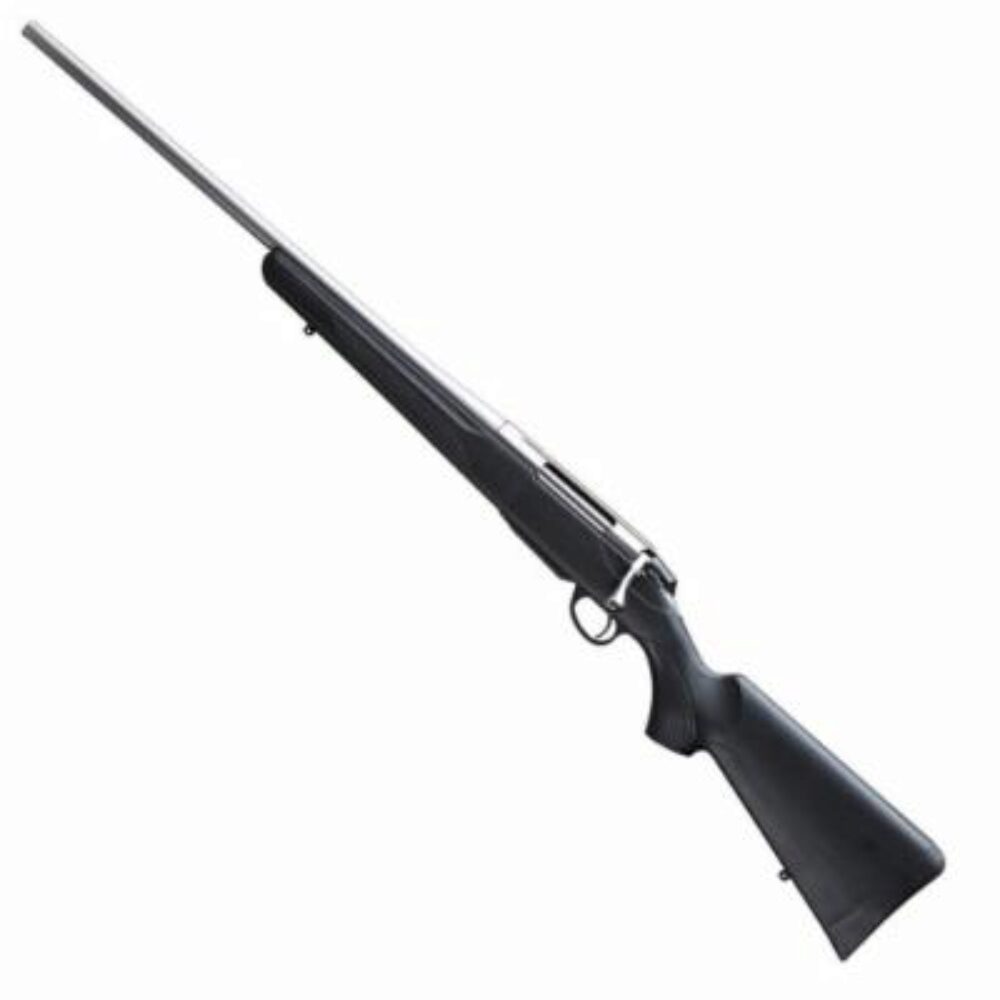 Tikka JRTXB414R8 T3x Lite 22-250 Rem Caliber with 3+1 Capacity, 22.40 Barrel, Stainless Steel Metal Finish & Black Synthetic Stock Left Hand (Full Size)