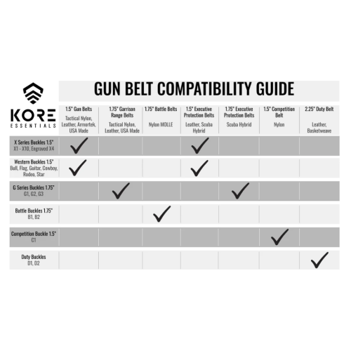 Kore Essentials 24"-44" Brown Buffalo Leather 1.5" Gun Belt