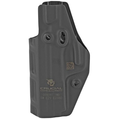 Crucial Concealment Covert IWB, Inside Waistband Holster, Ambidextrous, Kydex, Black, Fits S&W Shield EZ 9/380 1159