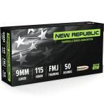 New Republic Training and Range 9mm Ammo 115 Grain Full Metal Jacket - NR911550