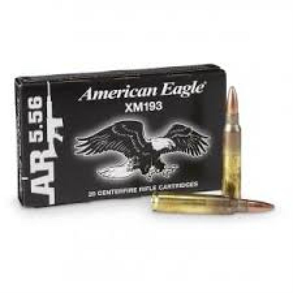 Federal Amer Eagle XM193 5.56 NATO 55 Grain FMJ BT 20 Round Box