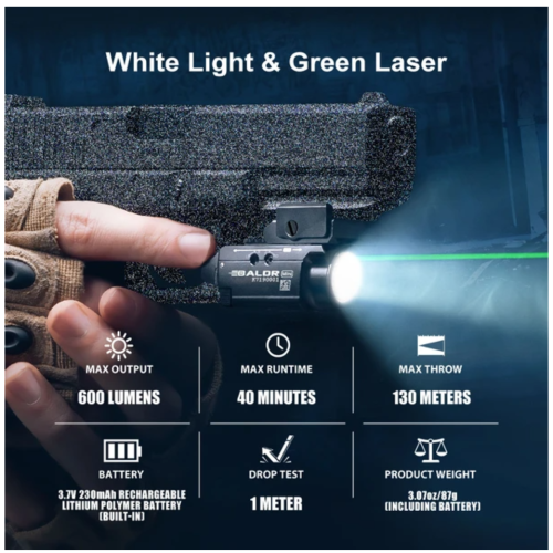 OLIGHT BALDR MINI TACTICAL LIGHT W/ RAIL MOUNT BLACK