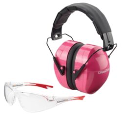 Champion Targets 40624 Eyes & Ears Combo 26 dB Over the Head Pink/Black Adult