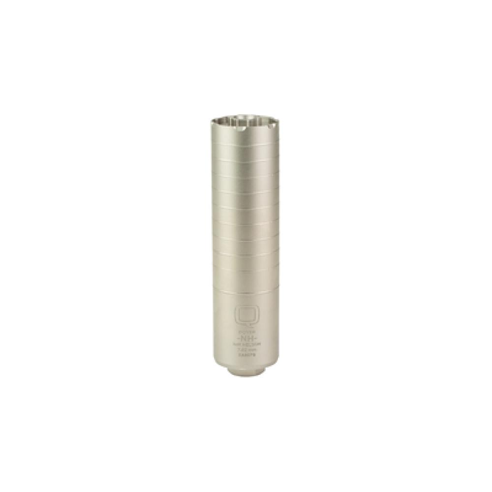 Q, Half Nelson, Suppressor, 762NATO, Titanium Construction, Bead Blasted Finish, Silver, 6.85" Overall Length, 5/8X24 Direct Thread