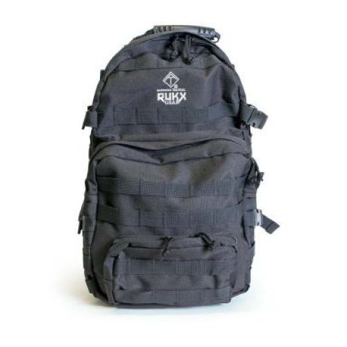 Rukx Gear Tactical 3 Day Water Resistant Black 600D Polyester w/ Molle Webbing 16 x 10 x 10 ATICT3DB