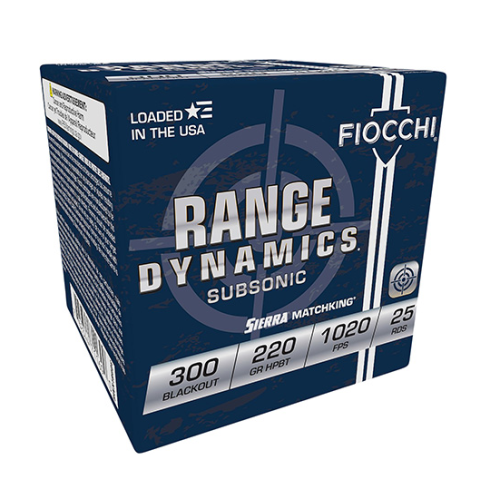 Fiocchi Range Dynamics  300 Blackout 220 gr Sierra MatchKing BTHP 25 Per Box/ 20 Cs 300BLKMB