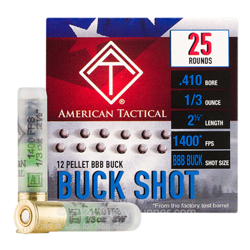 ATI BBB BUCK .410GA AMO 12 PELLET 1/3 OZ 2.5" 25rd