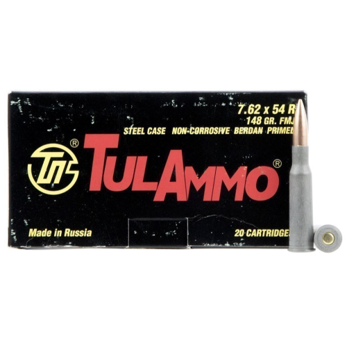 Tula 7.62 x 54 Rifle Ammo 148 Gr FMJ 20 Rounds