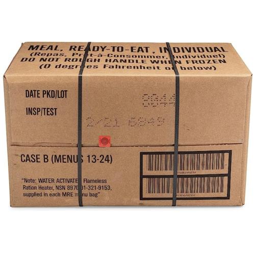 Sopackco 12ct (x2) US Military Surplus MRE Meals Ready to Eat 2021 A/B Case Menus 1-12 / 13-24