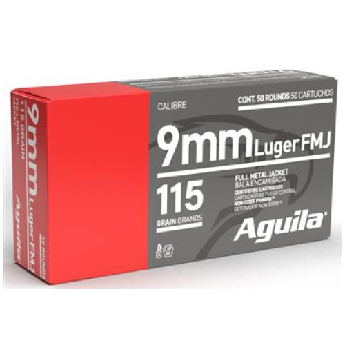 Aguila Pistol Ammo 9mm 115 gr. FMJ 50 rd.