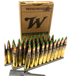 Winchester Ammo USA M855 5.56x45mm NATO 62 gr 3060 fps FMJ 30 Bx/20  Includes Stripper Clips WM855CP
